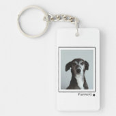 Dog Dad Minimalistische Typografie Aangepaste Foto Sleutelhanger (Voorkant)