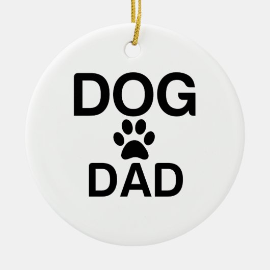 DOG DAD PAW KERAMISCH ORNAMENT (Voorkant)