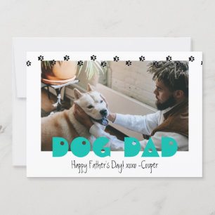 Dog Dad Pawprinters Aangepaste Moederdag Feestdagenkaart