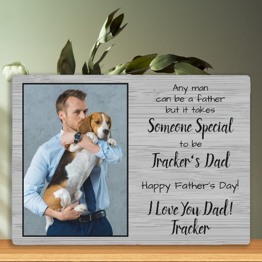 Dog Dad Personalized Pet Photo Vaderdag Fotoplaat