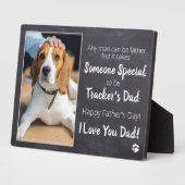 Dog Dad Personalized Pet Photo Vaderdag Plaque Fotoplaat (Zijkant)
