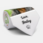 Dog Dad Photo Collage Pet Keepsake Gray Stropdas (Opgerold)