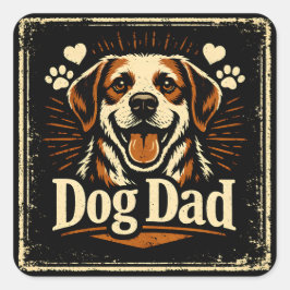 Dog Dad – Proud Canine Father Love Vierkante Sticker