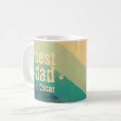 Dog Dad Retro Groovy gepersonaliseerd Koffiemok (Voorkant links)