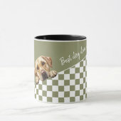 Dog Dad Sage Olive Yellow Labrador Custom Mok (Midden)