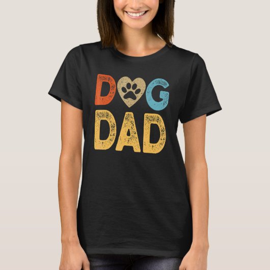 Dog Dad Vaderdag Retro Dog Dad T-shirt (Voorkant)