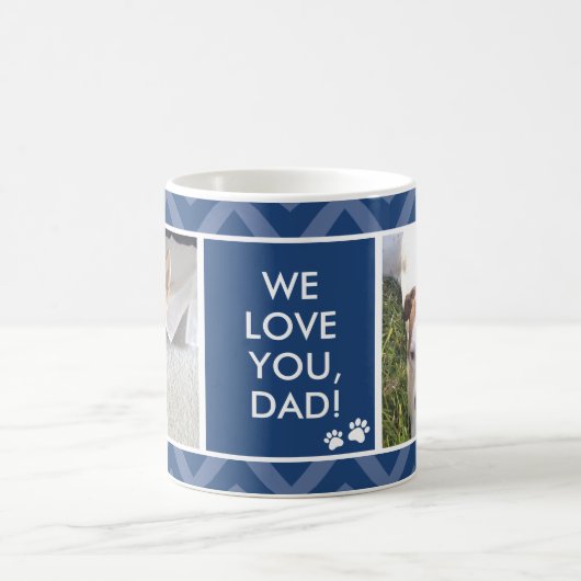 Dog Dads We/I Love You Custom Photo Blue Mok (Center)