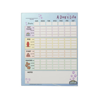 Dog Daily Tracker, Zondag Start Notitieblok