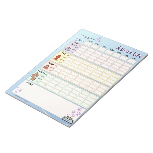 Dog Daily Tracker, Zondag Start Notitieblok (Schuin)