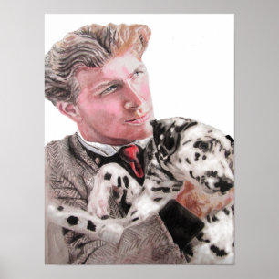 Dog Dalmatian en Man Portret Poster