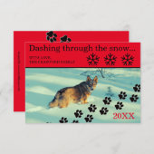 Dog Dashing through the Snow - Kerstmis Kaart (Voorkant / Achterkant)