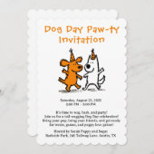Dog Day Paw-ty Invitation - Schattige Puppy Party Kaart (Voorkant / Achterkant)