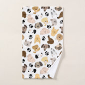Dog Days - Hondenrassen en hond Paws Pattern Bad Handdoek (Handdoek)