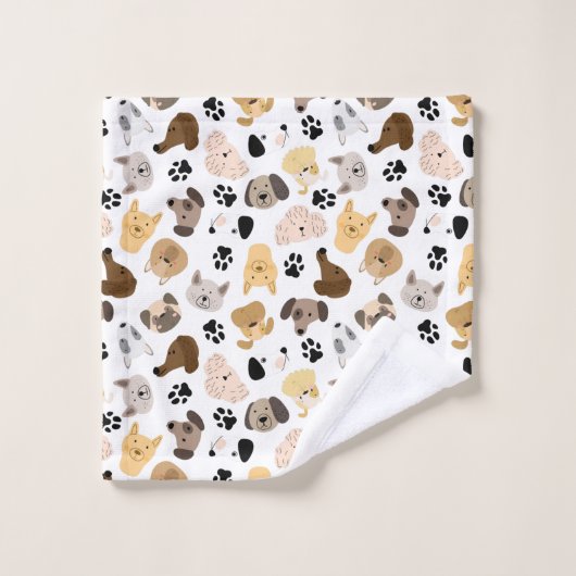 Dog Days - Hondenrassen en hond Paws Pattern Bad Handdoek (Wasdoekje)