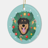 Dog Decorated Kerstmis Wreath Keramisch Ornament (Links)