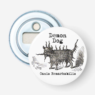 Dog Demon  Funny Cute Button Flesopener