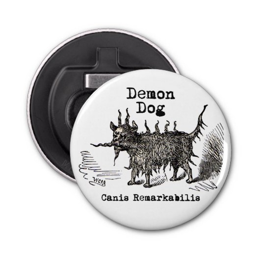Dog Demon  Funny Cute Button Flesopener (Voorkant)