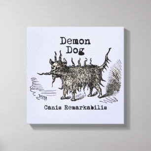 Dog Demon  Funny Cute Canvas Afdruk
