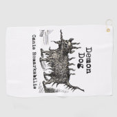 Dog Demon  Funny Cute Golfhanddoek (Horizontaal)