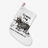 Dog Demon  Funny Cute Kleine Kerstsok (Voorkant (Hangend))