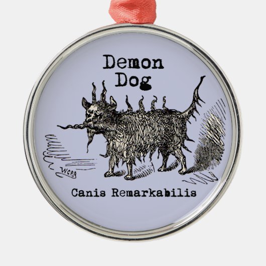 Dog Demon Funny Cute Metalen Ornament (Voorkant)