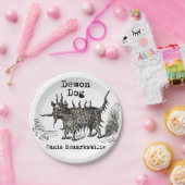 Dog Demon  Funny Cute Papieren Bordje (Feest)