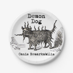Dog Demon  Funny Cute Papieren Bordje