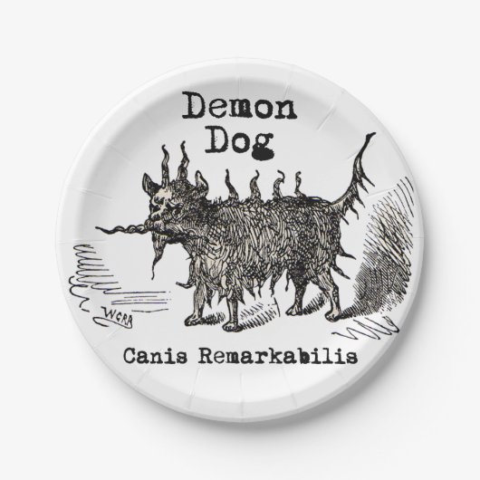 Dog Demon  Funny Cute Papieren Bordje (Voorkant)