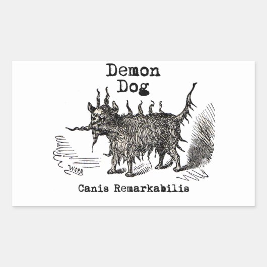 Dog Demon  Funny Cute Rechthoekige Sticker (Voorkant)