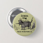 Dog Demon  Funny Cute Ronde Button 5,7 Cm (Voorkant /achterkant)