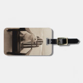 Dog die de strand aanpast bagagelabel (Voorkant horizontaal)