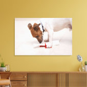 Dog die een diploma uitzoekt canvas afdruk (Insitu (Woonkamer))