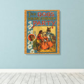 Dog Dinner Party  hondenafbeelding Canvas Afdruk (Insitu (Houten vloer))