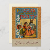 Dog Dinner Party  hondenafbeelding Kaart (Voorkant / Achterkant)