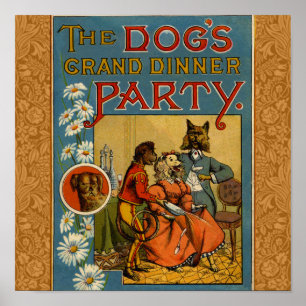 Dog Dinner Party hondenafbeelding Poster