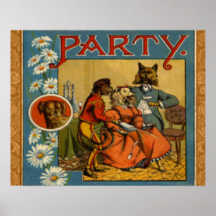 Dog Dinner Party  hondenafbeelding Poster