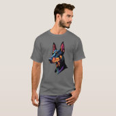Dog Doberman Kleurrijk T-shirt (Voorkant volledig)