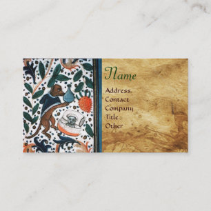 DOG DOCTOR MET KITTEN Parchment Monogram Visitekaartje