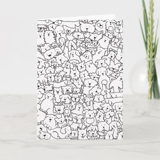 Dog Doodle Art Blank Carte pour notes (Devant)