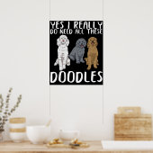 Dog Doodle Ma geeft pap Labradoodle Doodle Poster (Keuken)
