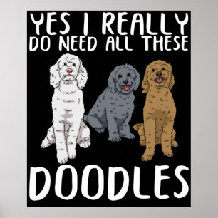 Dog Doodle Ma geeft pap Labradoodle Doodle Poster