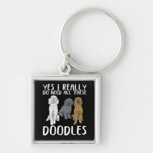 Dog Doodle Ma geeft pap Labradoodle Doodle Sleutelhanger
