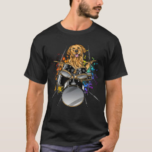 Dog Drummer die Drums Mannen T-Shirt speelt