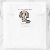 Dog Emergency opslaan Ronde Sticker (Tas)
