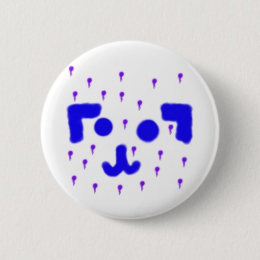 Dog Emoticon Paint Drip Ronde Button 5,7 Cm (Voorkant)