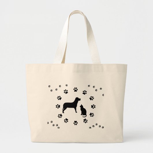 Dog en Cat Bag Grote Tote Bag (Voorkant)