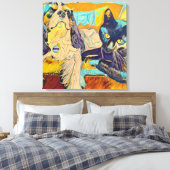 Dog en Cat Custom Art op Canvas Afdruk (Insitu (Slaapkamer))