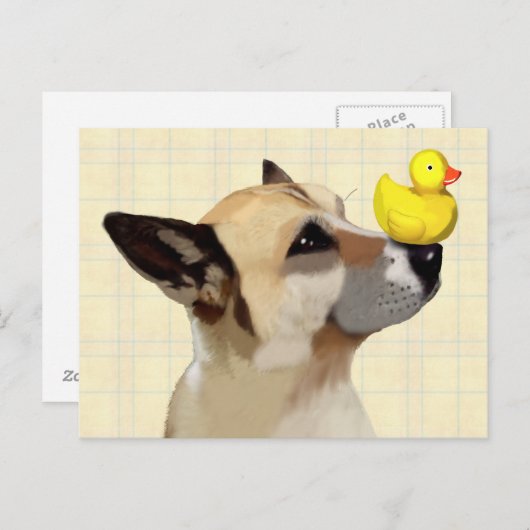 Dog en Duck Briefkaart (Voorkant / Achterkant)