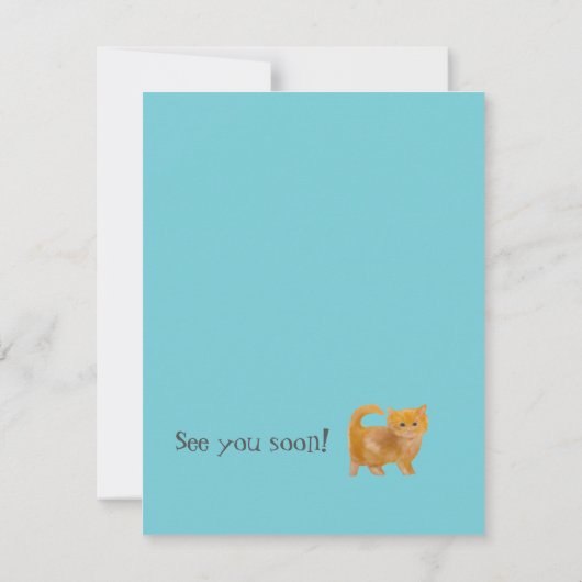 Dog en Kittens, uitnodiging voor verjaardagsfeest (Achterkant)