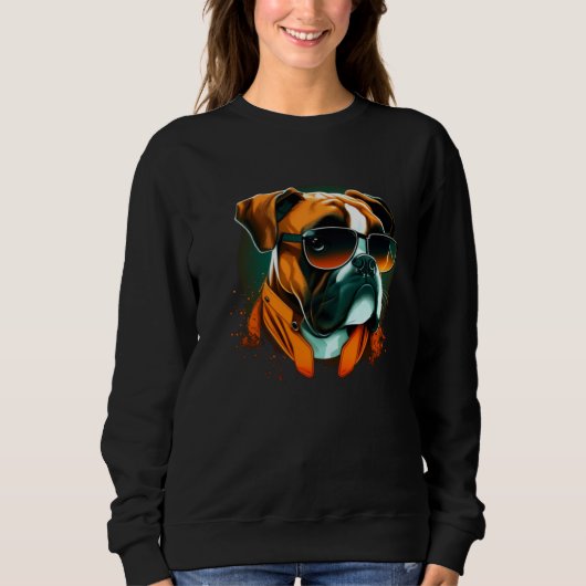 Dog Face for Boxer and Sunglasses Trui (Voorkant)